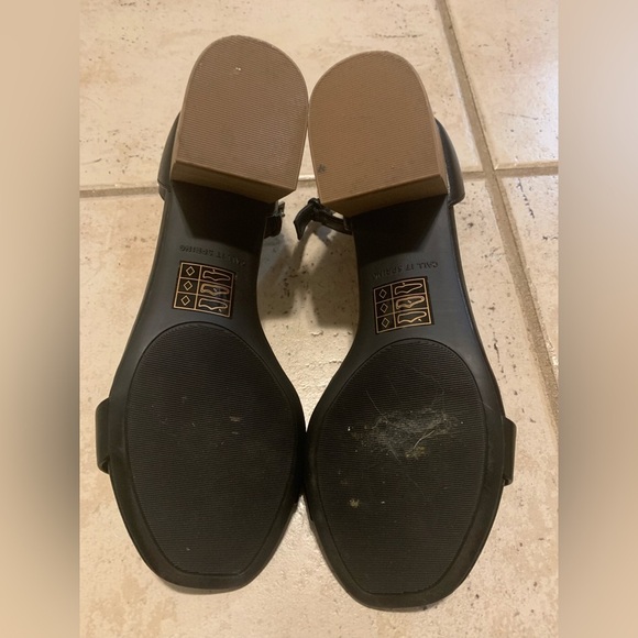 CALL IT SPRING Minimalist Black Ankle Strap Heels Size 6 - Picture 6 of 10